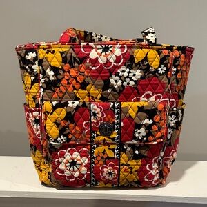 Vera Bradley Red and Yellow Floral Tote